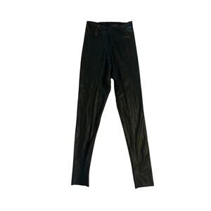 Women M Commando Black Faux Leather Pants High Rise Leggings Skinny Smoothing